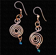 Zen spiral earrings with Australian jasper