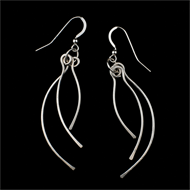 Silver face framing earrings