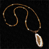 Agate necklace with WWII beads