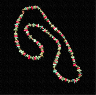Turquoise and coral rope necklace