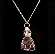 Amethyst with silver wrap