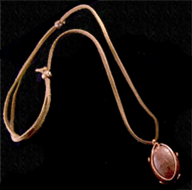 Red Jasper necklace with copper bezel
