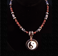 Yin Yang pendant with brecciated jasper